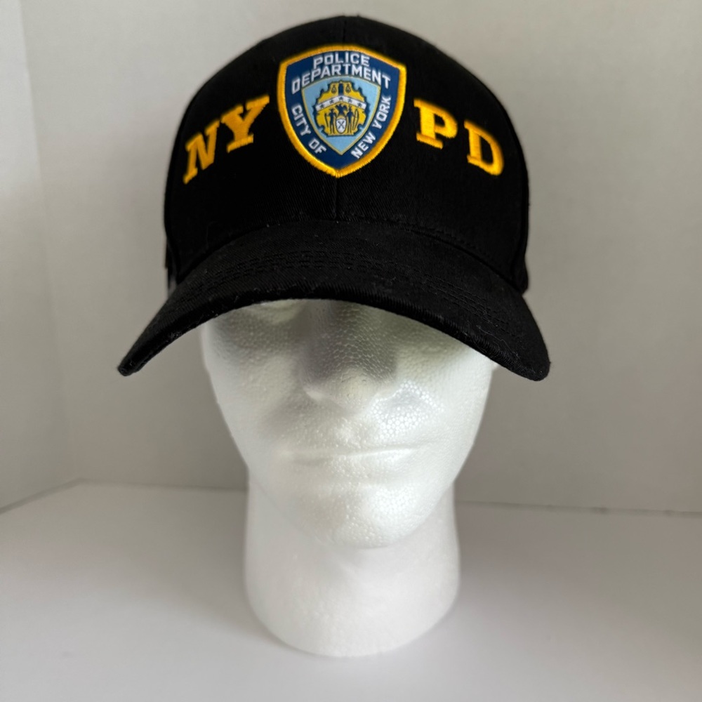 Official Black & Yellow NYPD Hat Adjustable Velcro OS NWT
